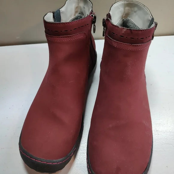 JBU juno double zip wine color ankle boot women's Size 10 - Picture 14 of 16